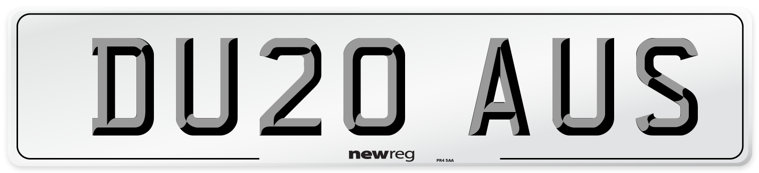 DU20 AUS Number Plate from New Reg
